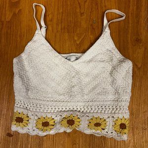 Floral knitted tank top